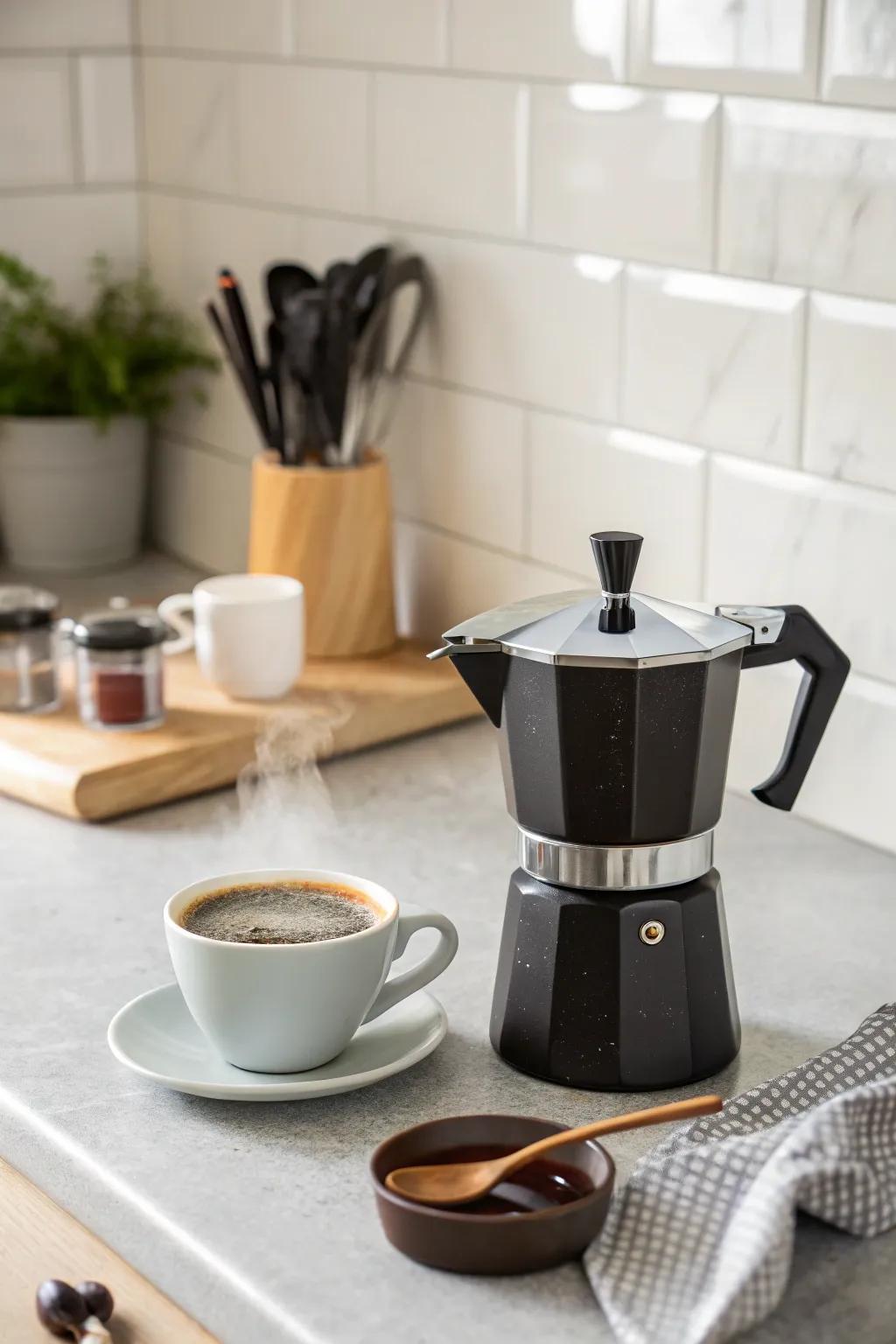 A designer coffee machine: a must for mornings.
