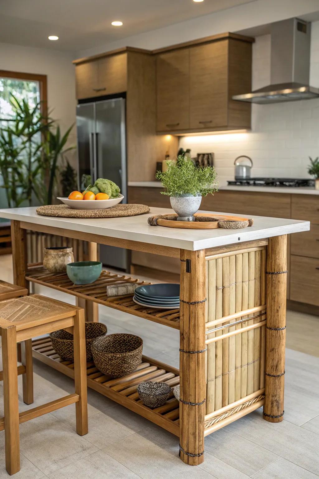 Sustainable materials used in a sustainable kitchen design.