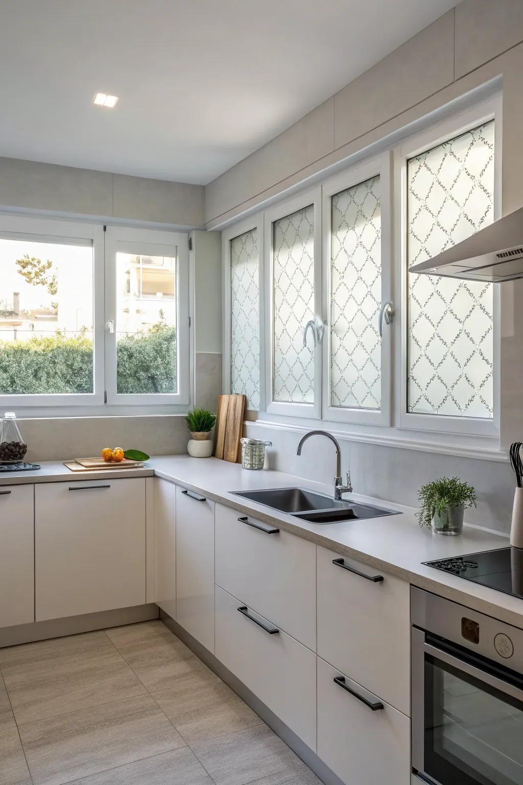Window films offer privacy while keeping a sleek design.