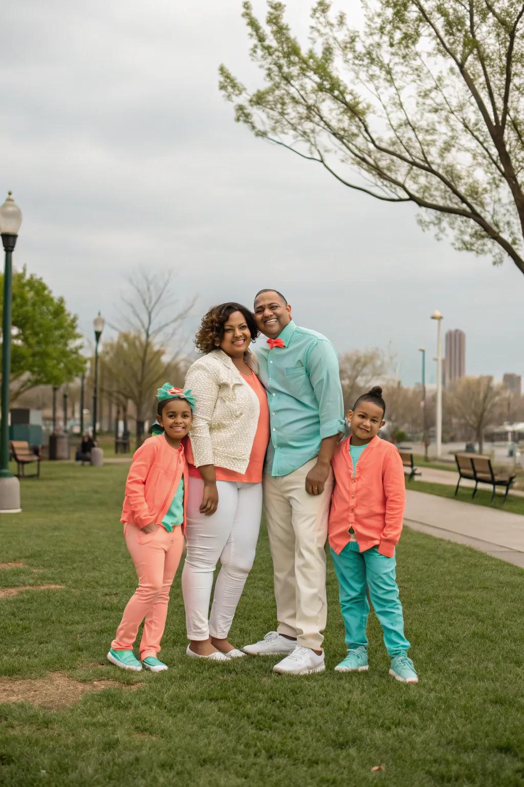 Cheerful accents of color create a fun and dynamic composition.