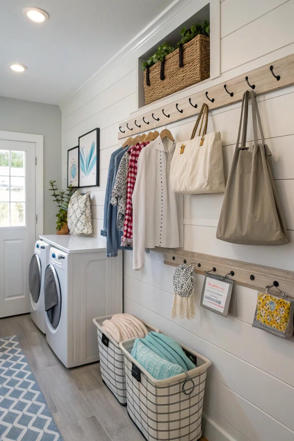 Wall hooks are practical and stylish storage options.