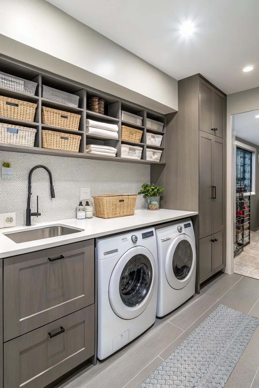 An integrated basin boosts both style and practicality.