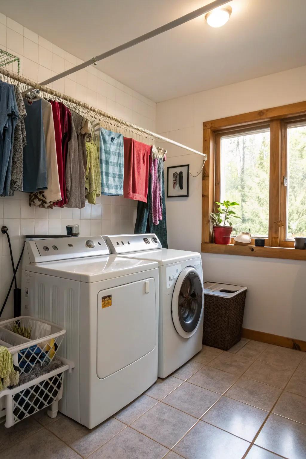A drying rod is optimal for air-drying garments efficiently.
