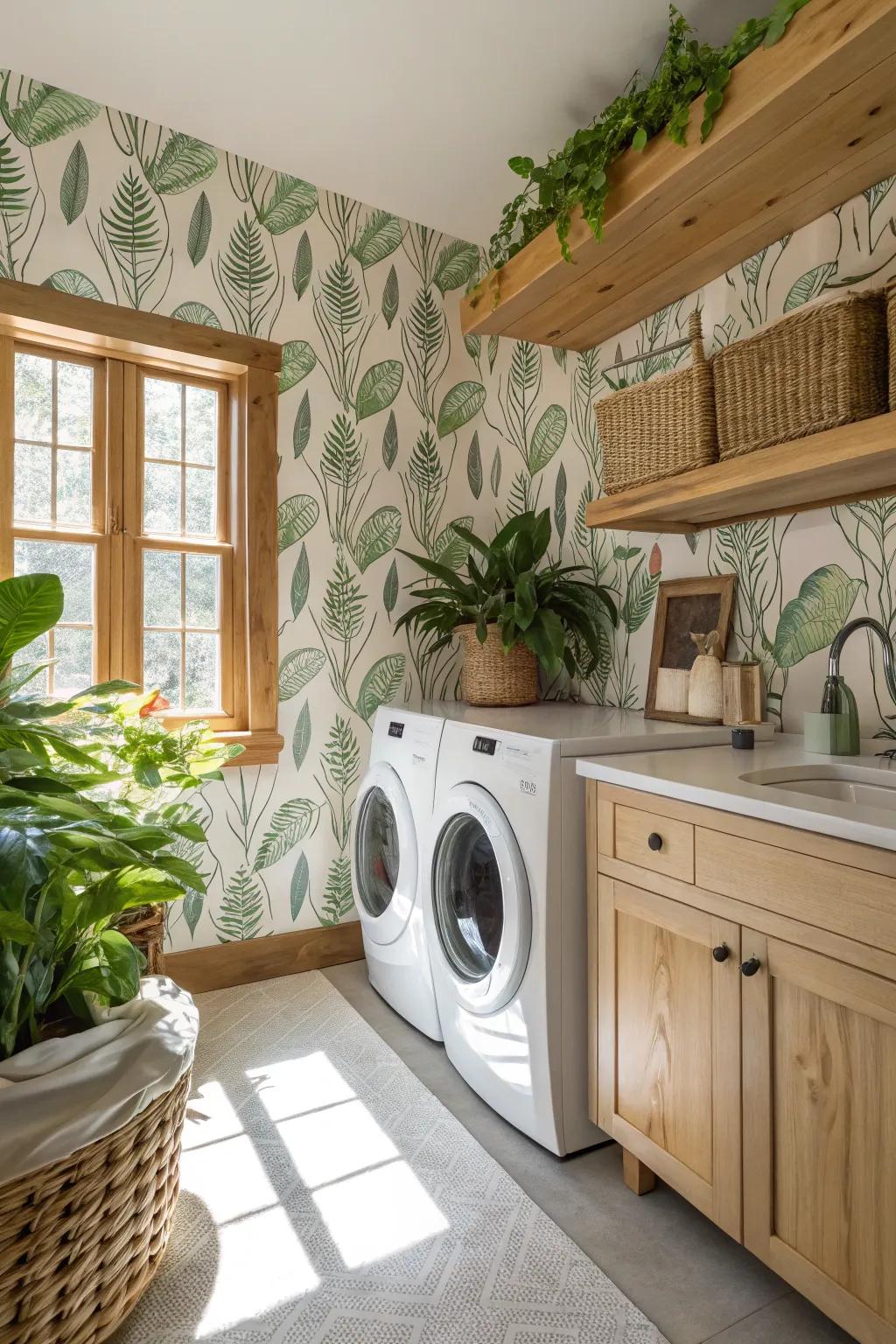 Patterns of leaves bring natural energy into your space.