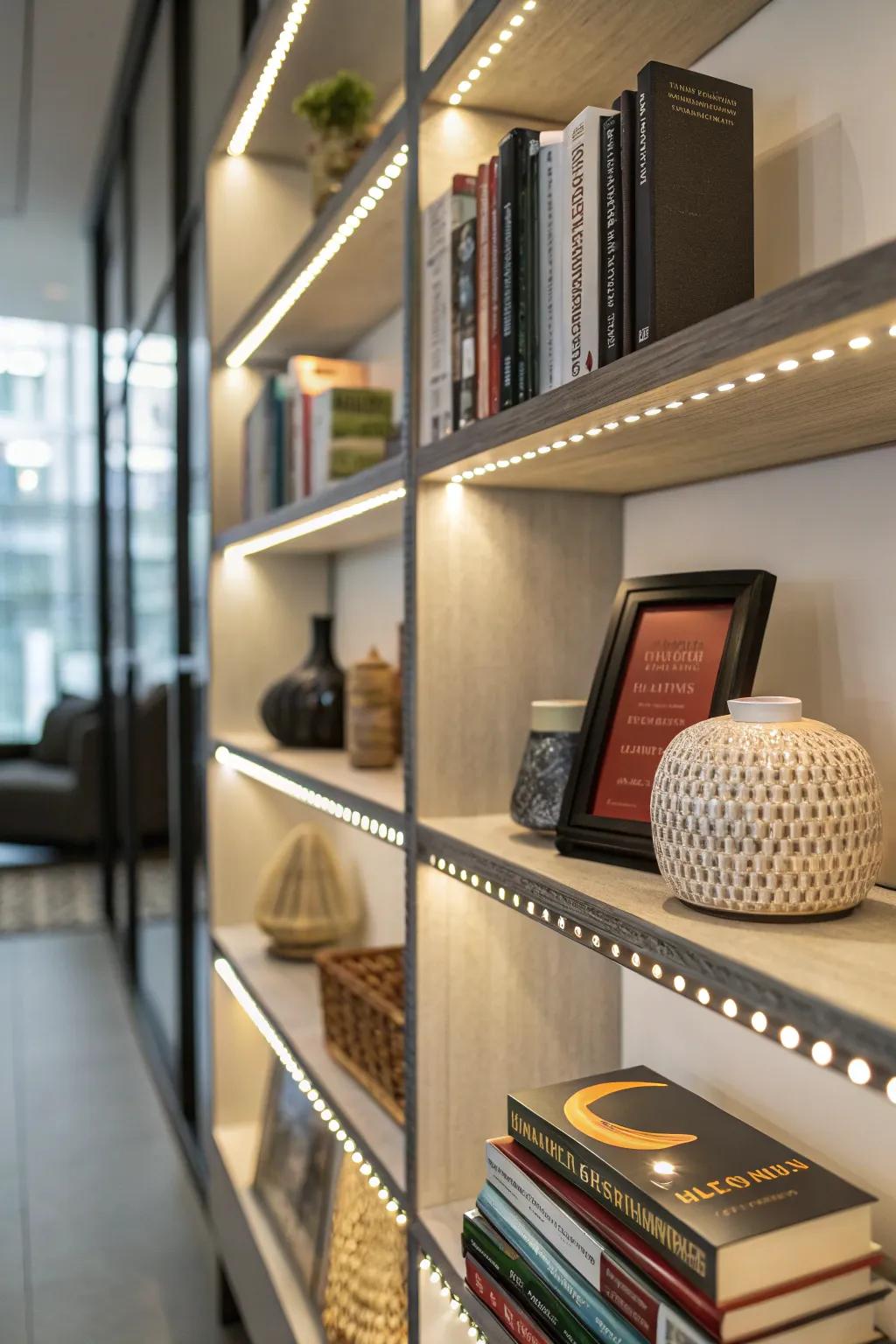 Highlight your treasured collections with LED strip lighting.