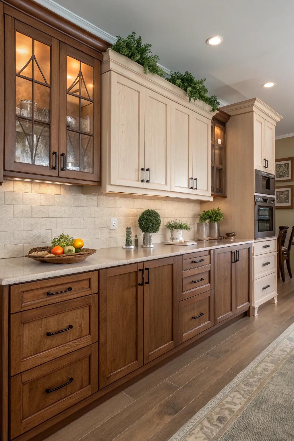 Add richness and individuality with a striking dual-tone cabinet design.