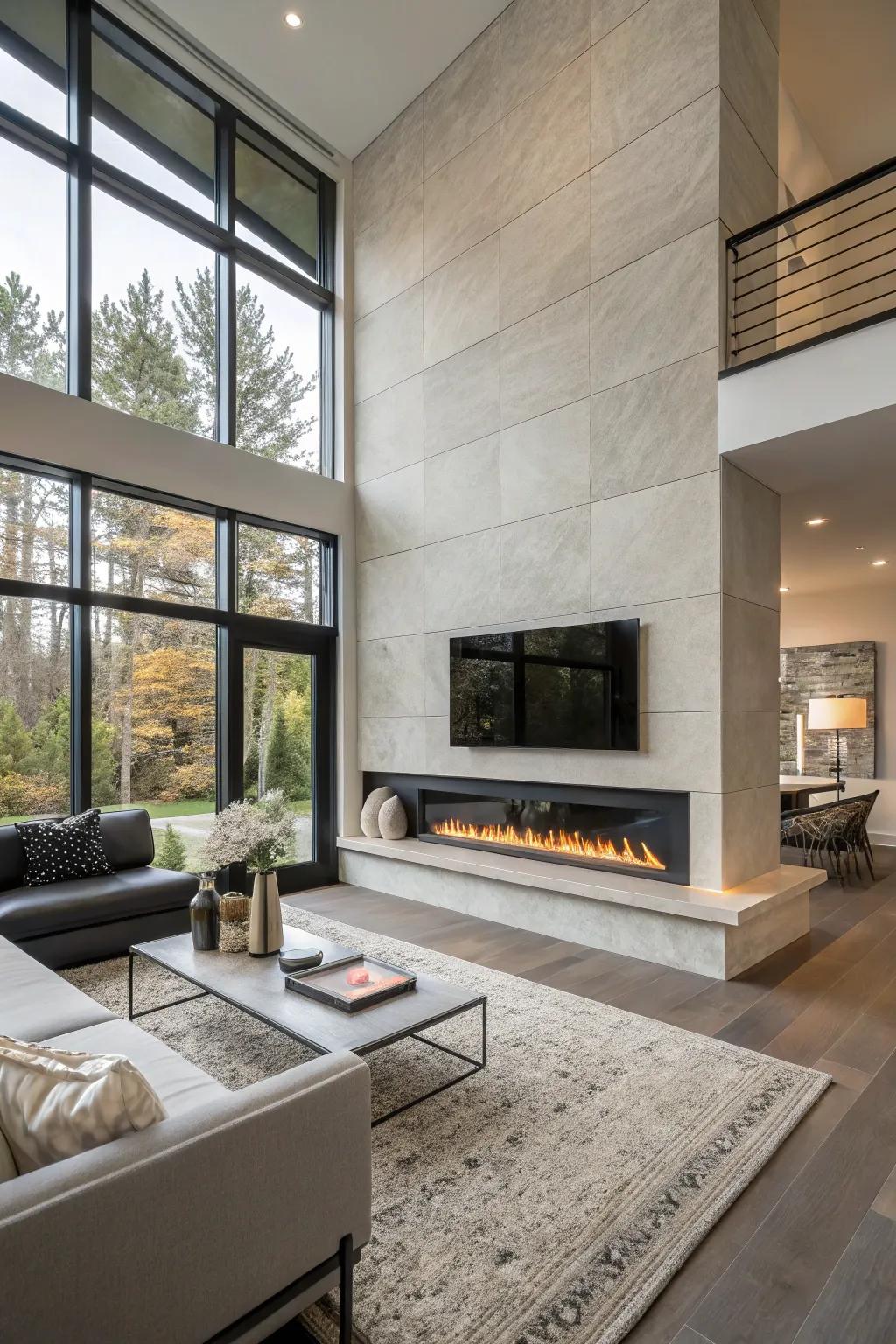 Make a statement with a floor-to-ceiling hearth design.