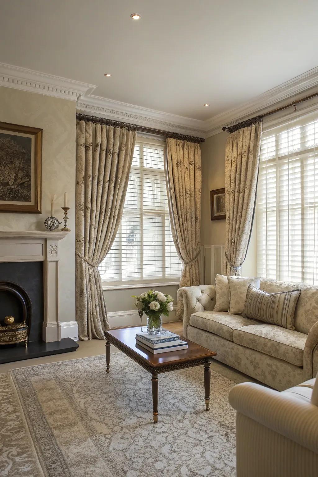 Pinch pleat drapes radiate sophistication and style.