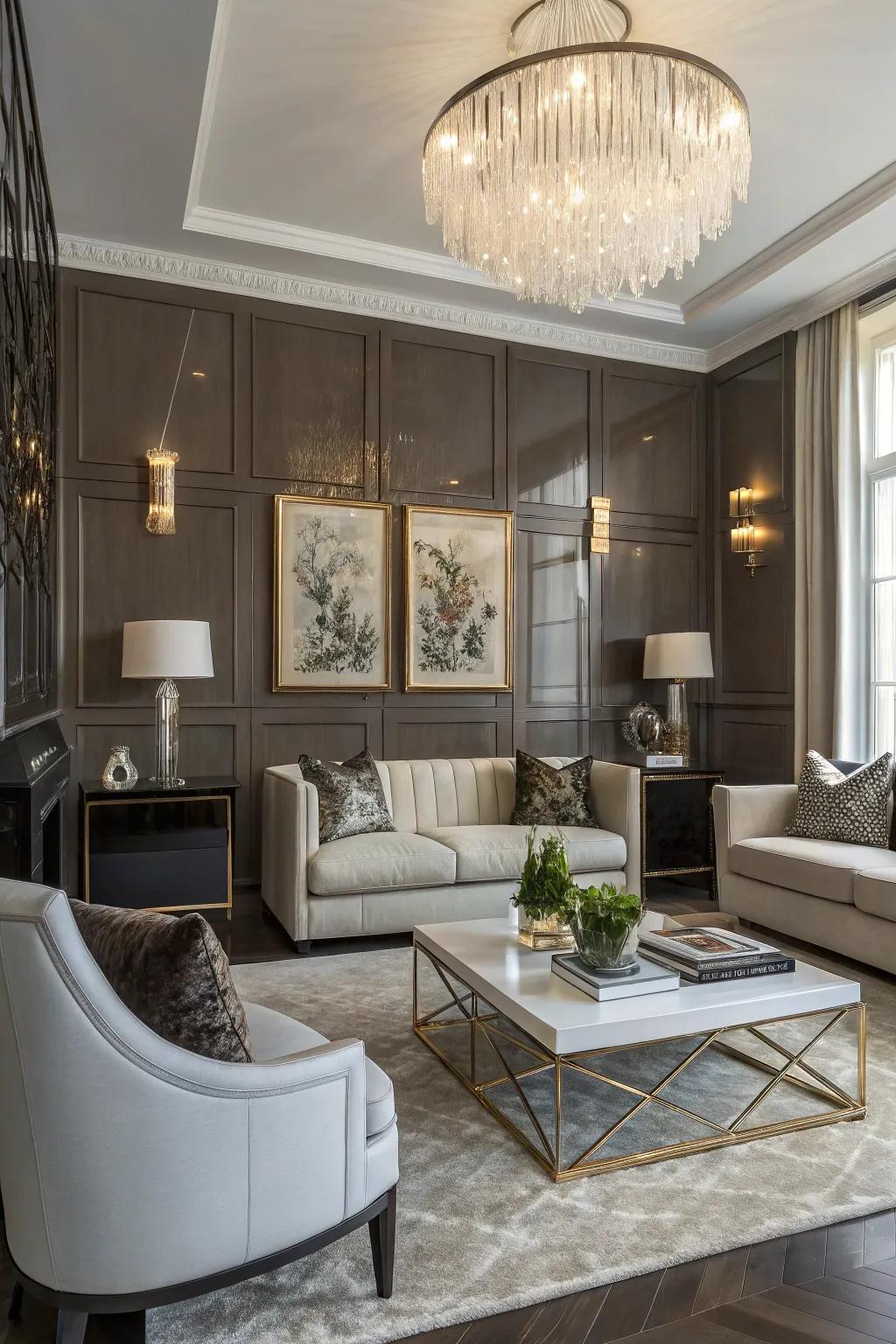 Shiny finishes add a luxurious glow to your wall panels.