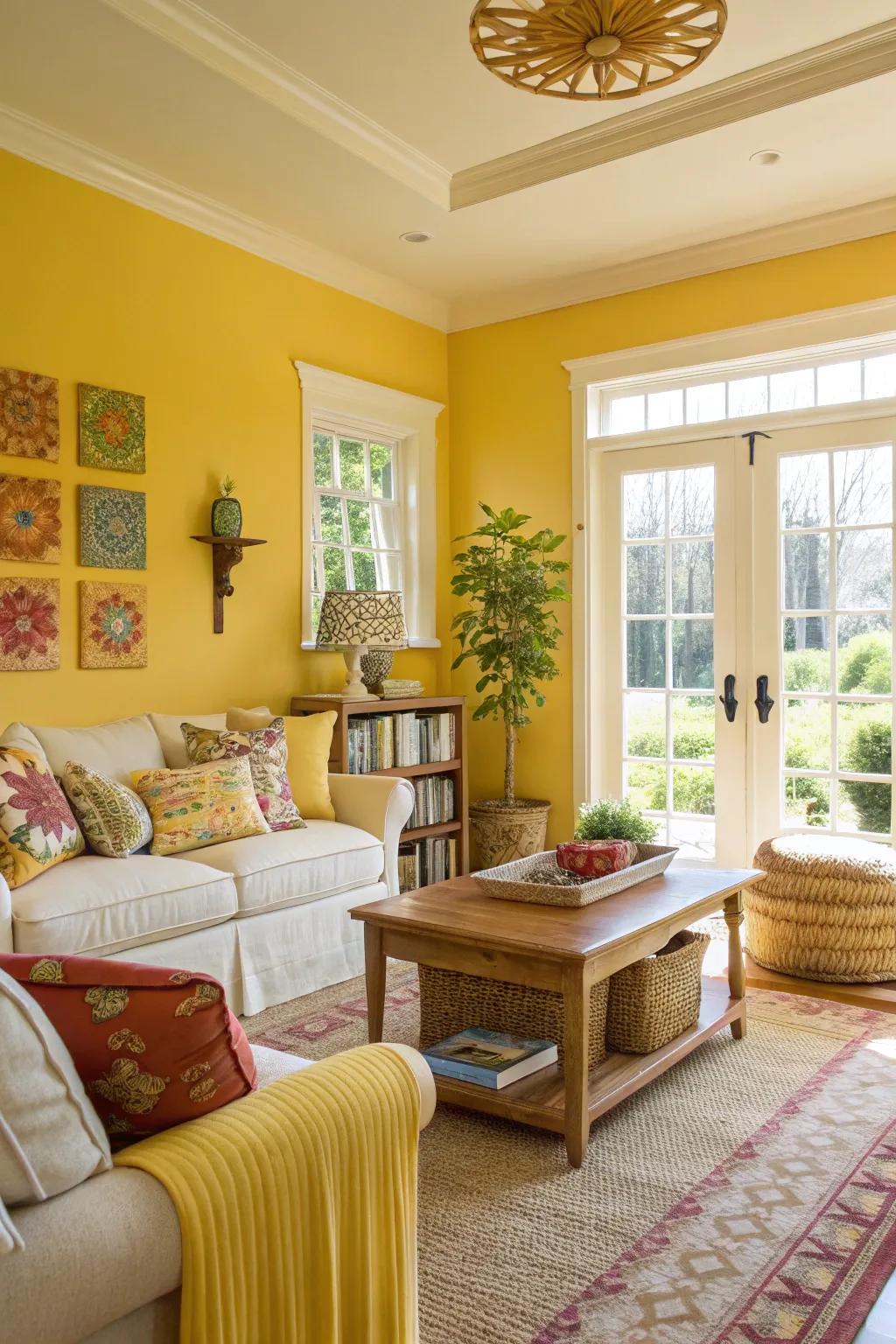 Bright gold for a lively and energetic living area.