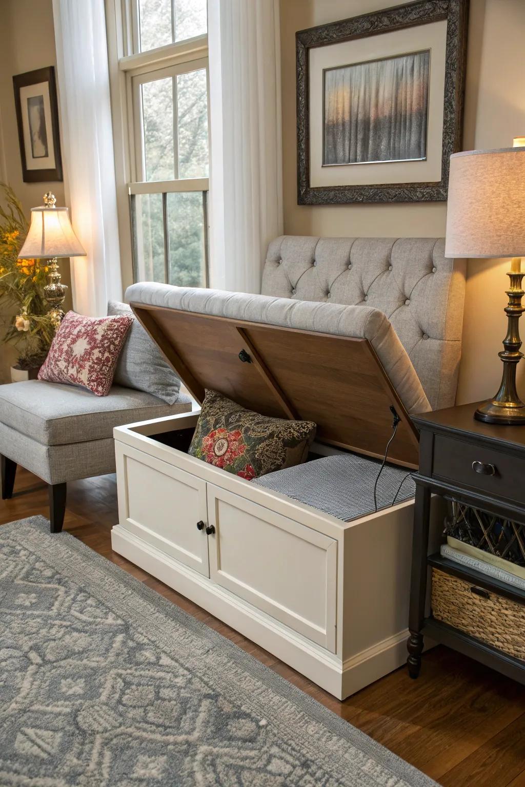 Convertible furniture has dual functionality in small spaces.