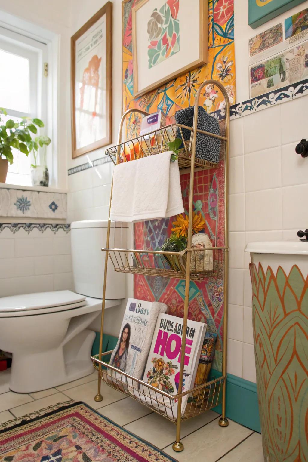 Wire racks introduce a touch of elegance.