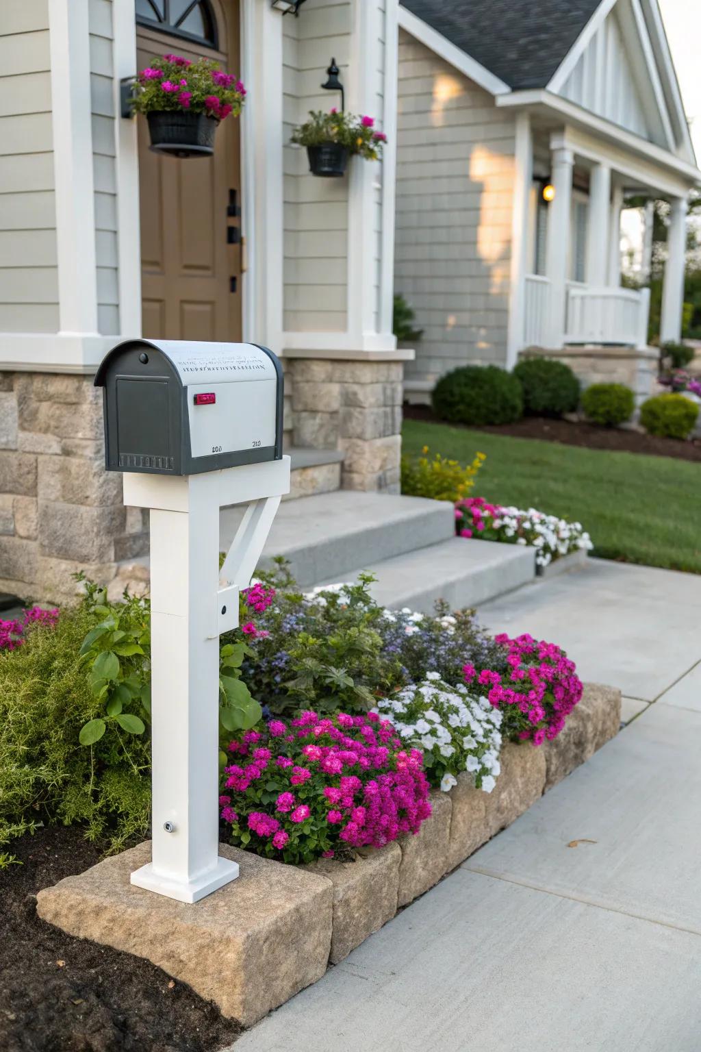 A mailbox makeover can elevate the overall aesthetic of your flower bed.