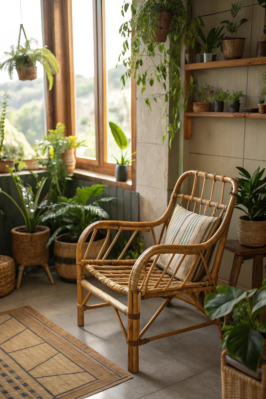 Go green with an eco-friendly bamboo chair.