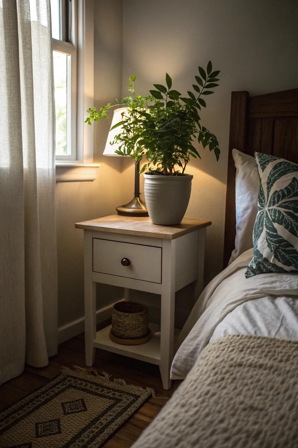 Greenery introduces life and freshness.