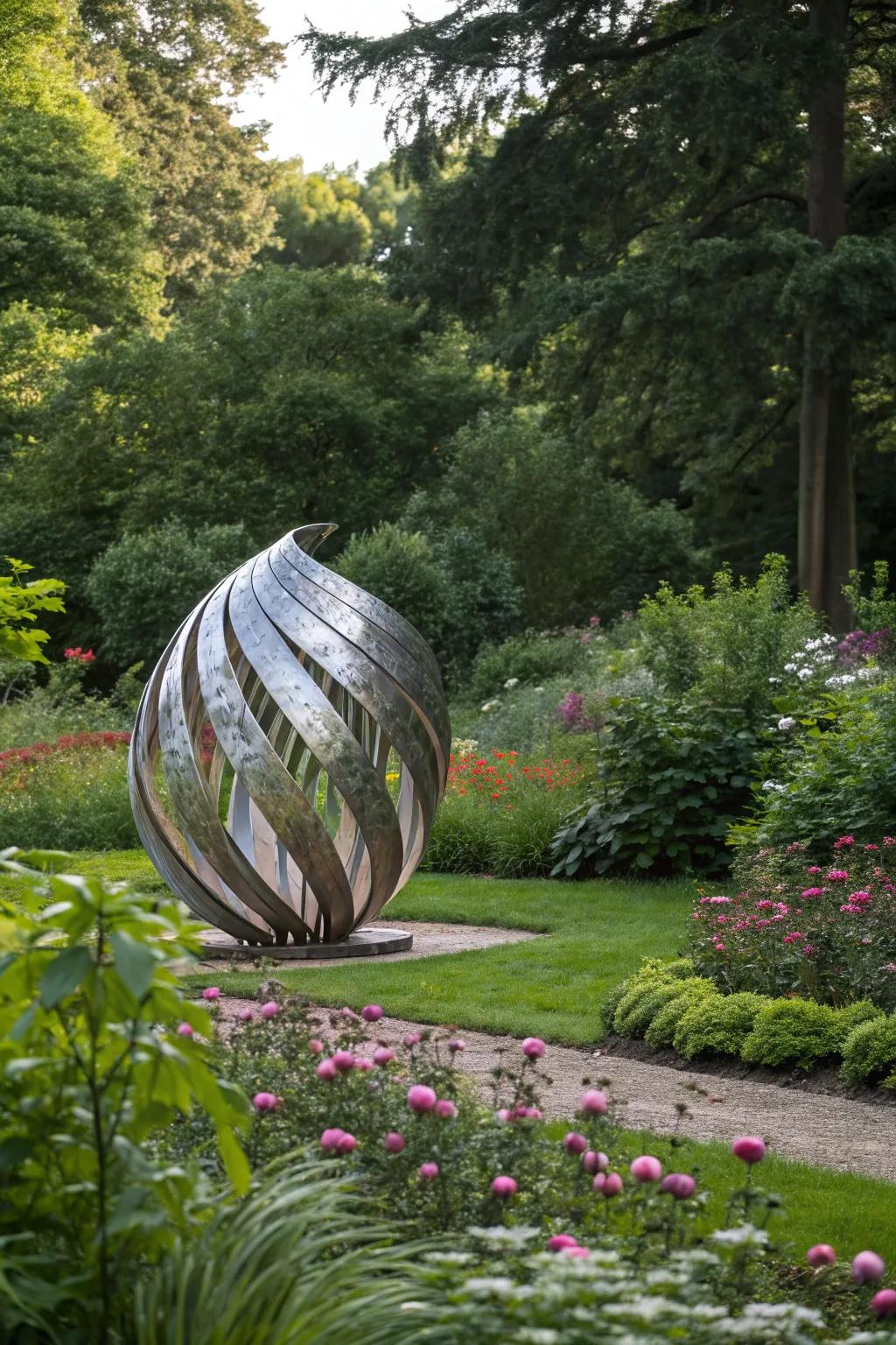 Conceptual sculptures turn gardens into outdoor art galleries.