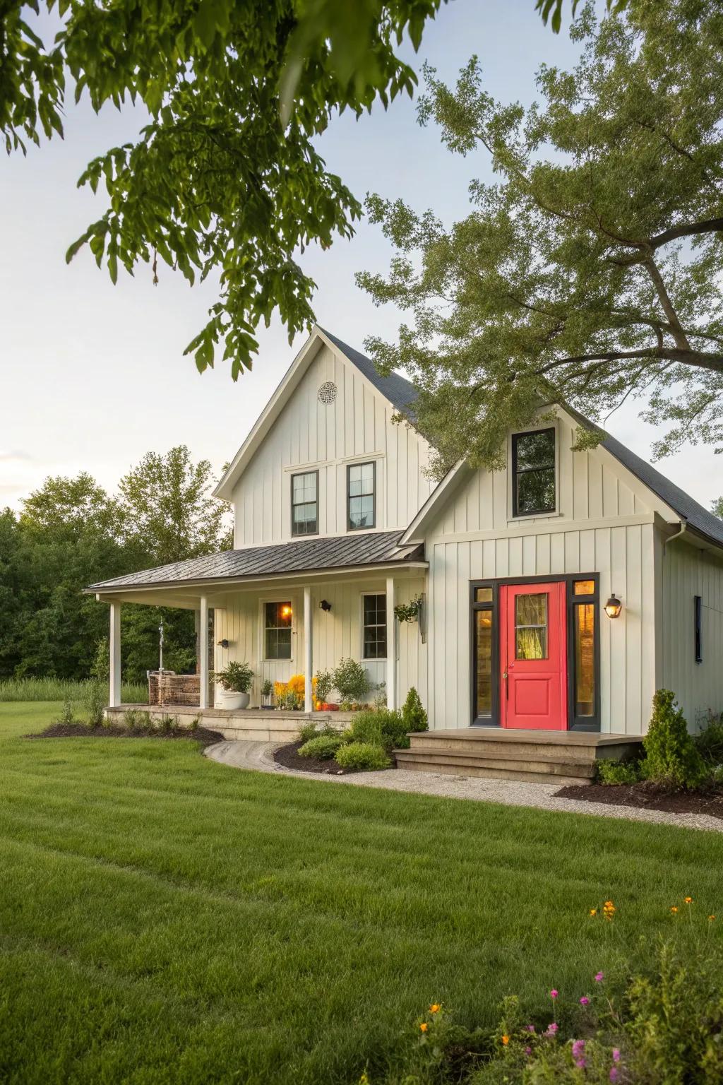 A colorful welcome: The front door as a statement piece that draws attention.