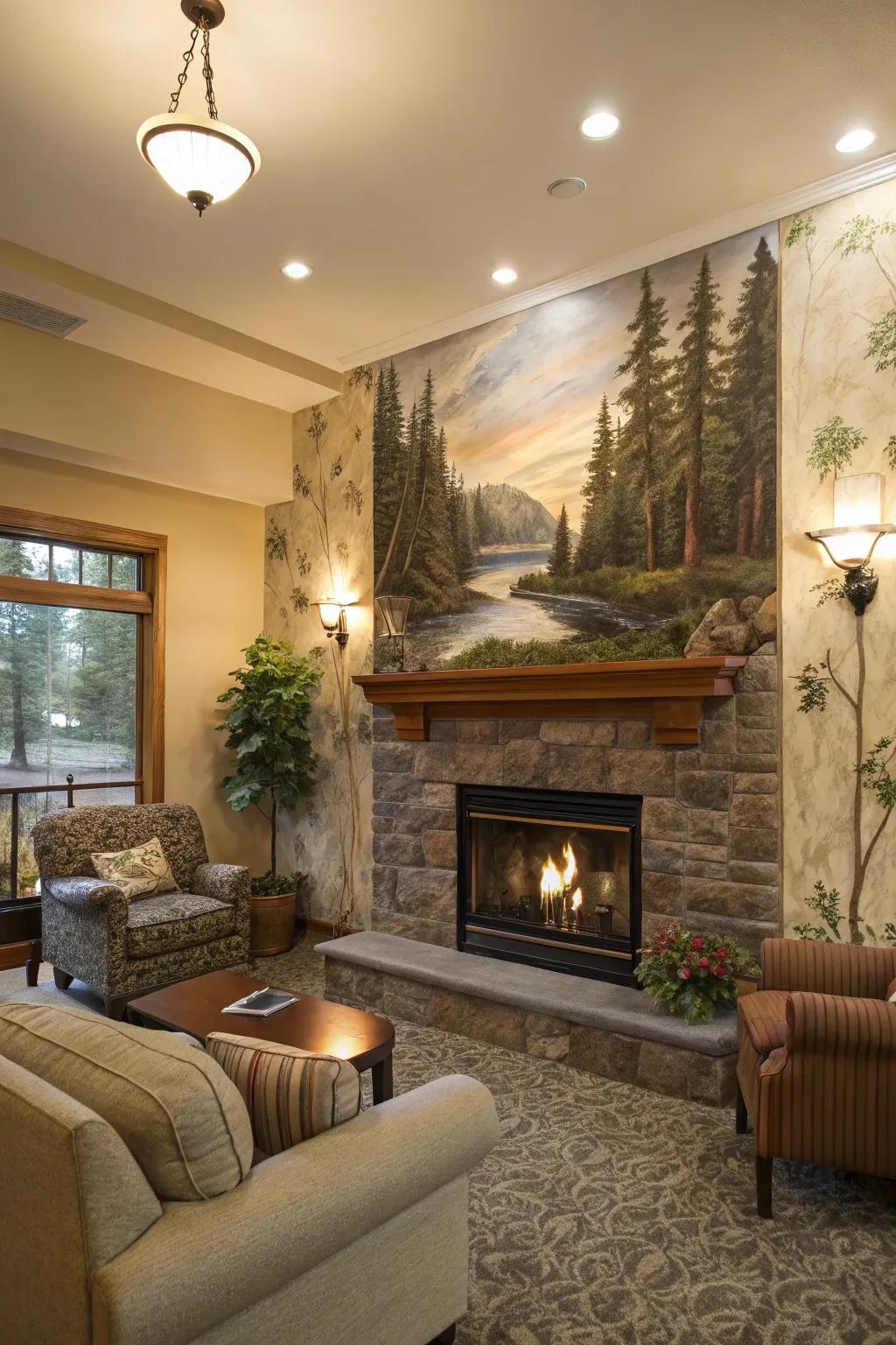 Nature-inspired murals connect your space to the outdoors.