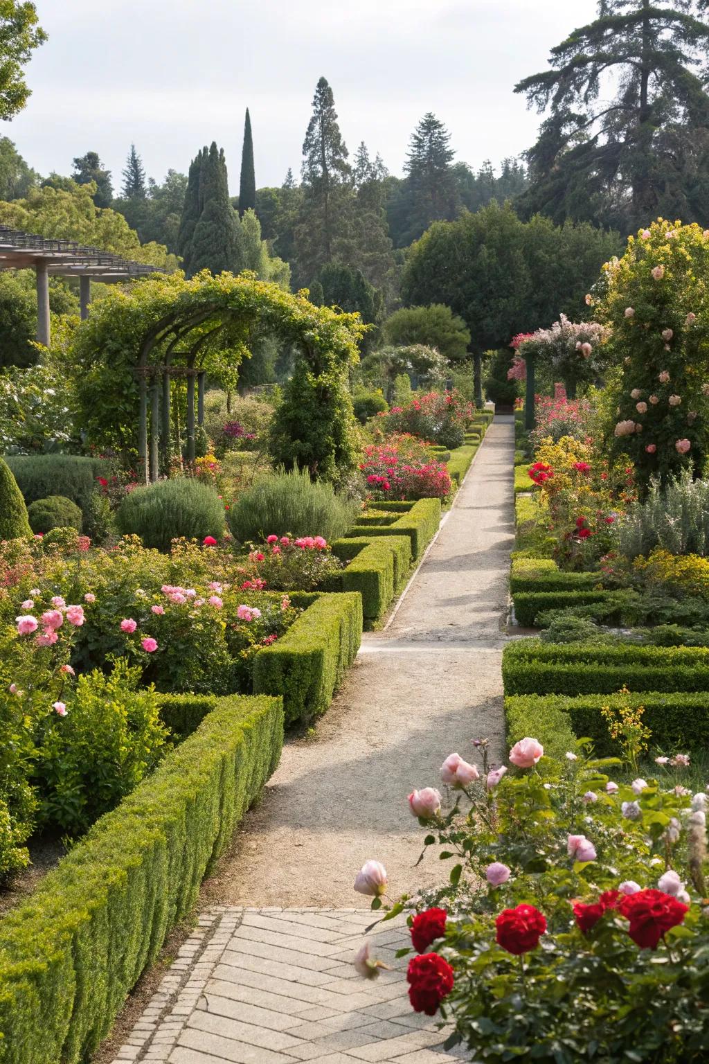 Organized routes guide and elevate a modern garden aesthetic.