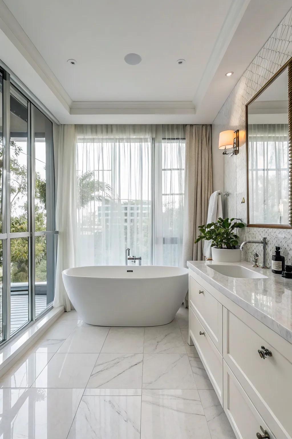 Standalone tubs offer a spa-like experience.