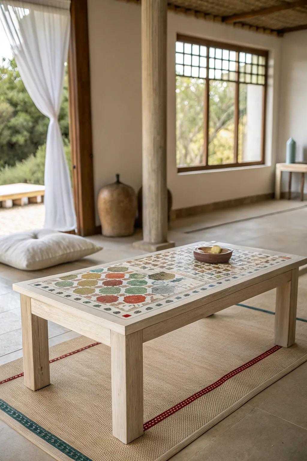 Minimalist mosaics give off a calm and tranquil beauty.
