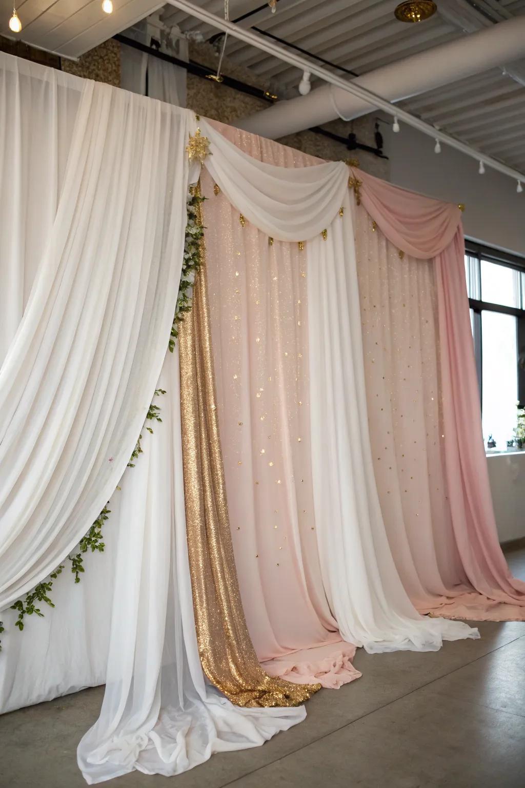 Incorporate beauty through exquisitely arranged fabrics.