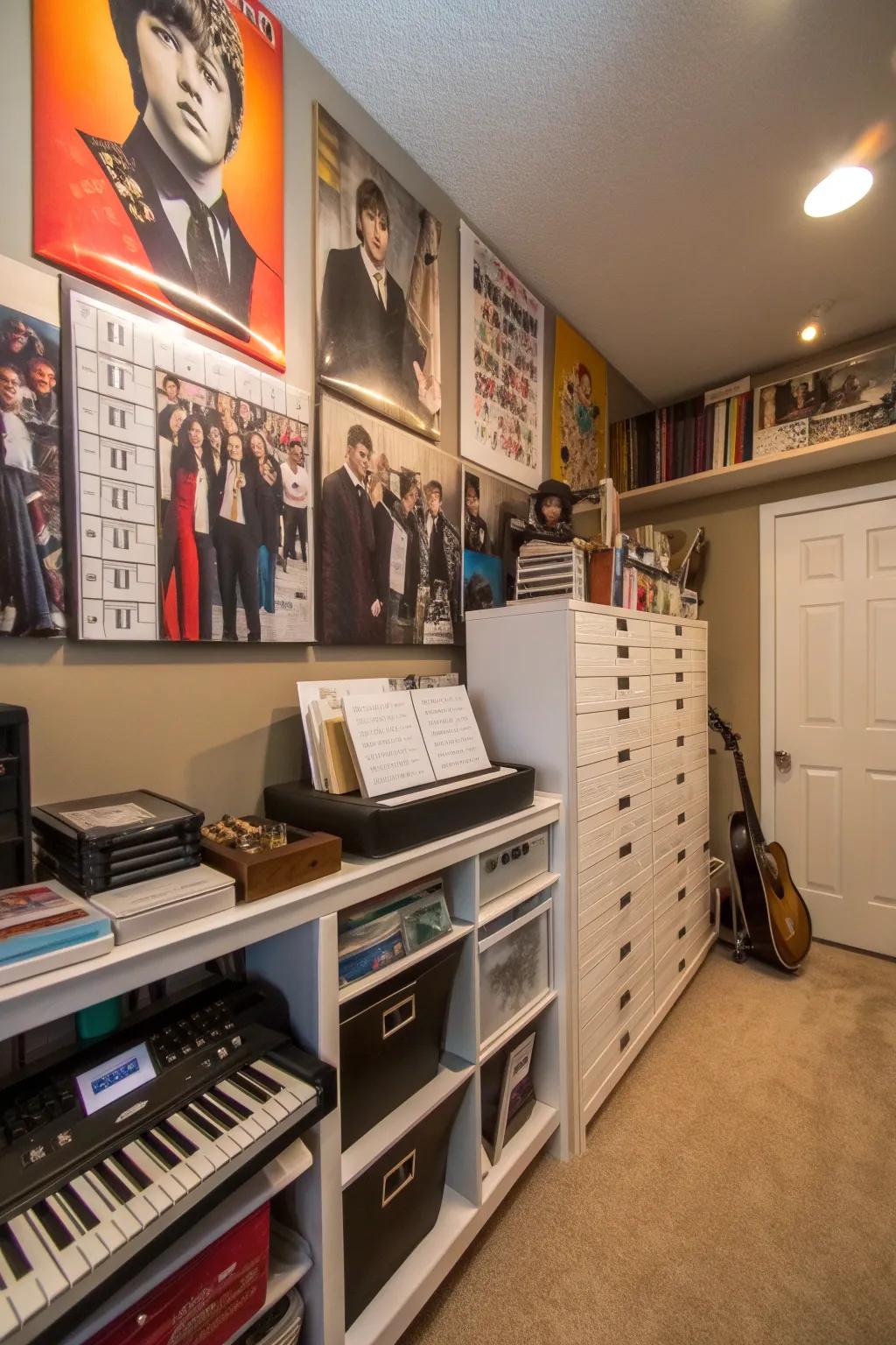 Smart storage keeps your music room organized and stylish.