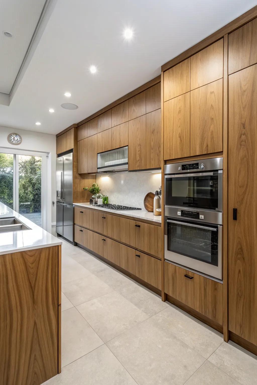 Integrated appliances for a seamless appearance.