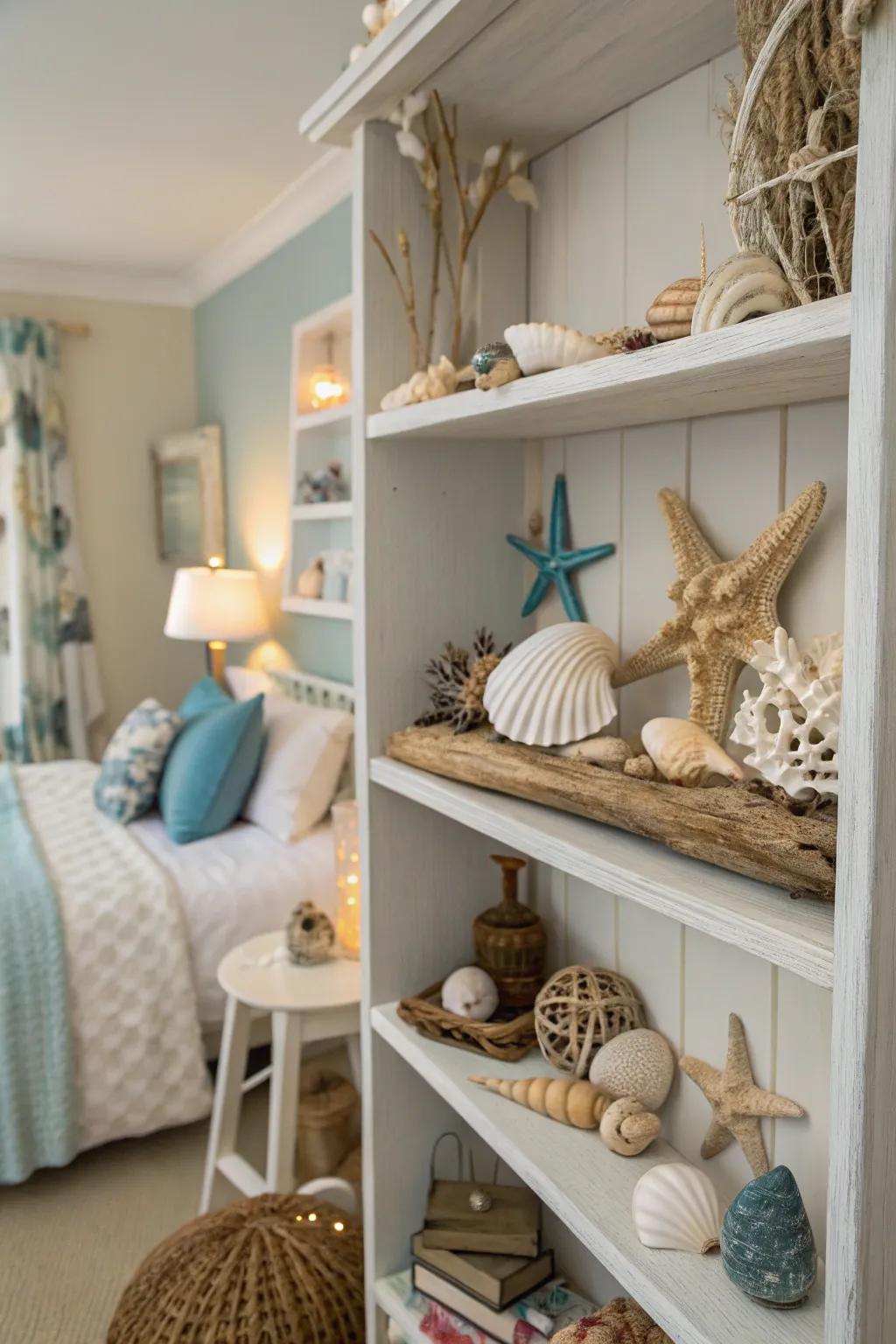 Seashells add a personal and natural element to your ocean-themed decor.