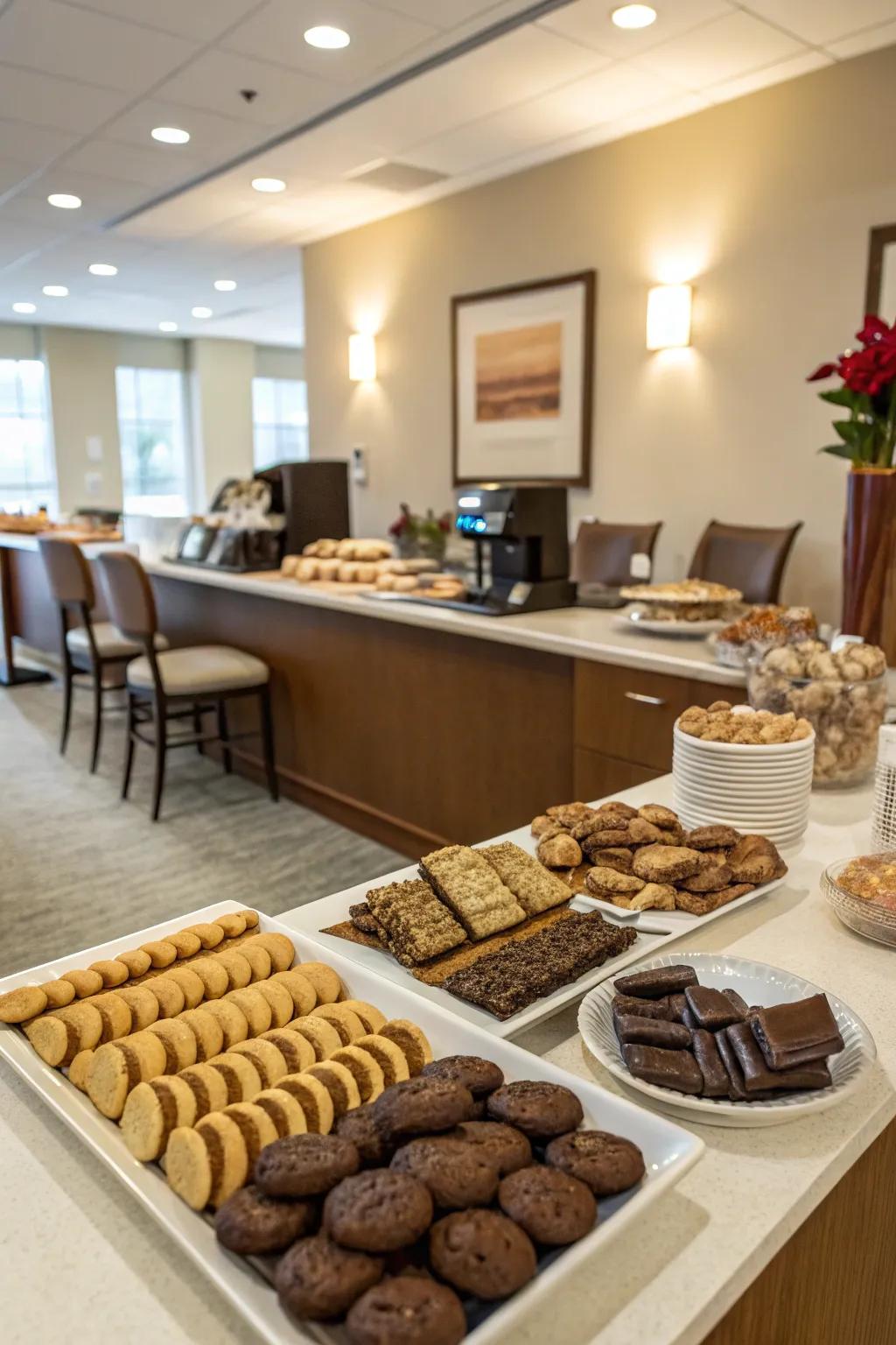 Gourmet snacks introduce a luxurious touch to your coffee break.