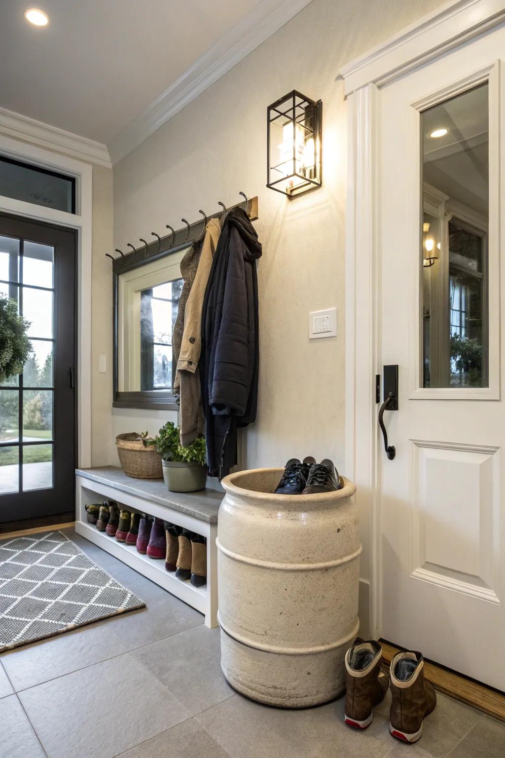 With a jug shoe organizer, you can keep your doorway neat and tidy.
