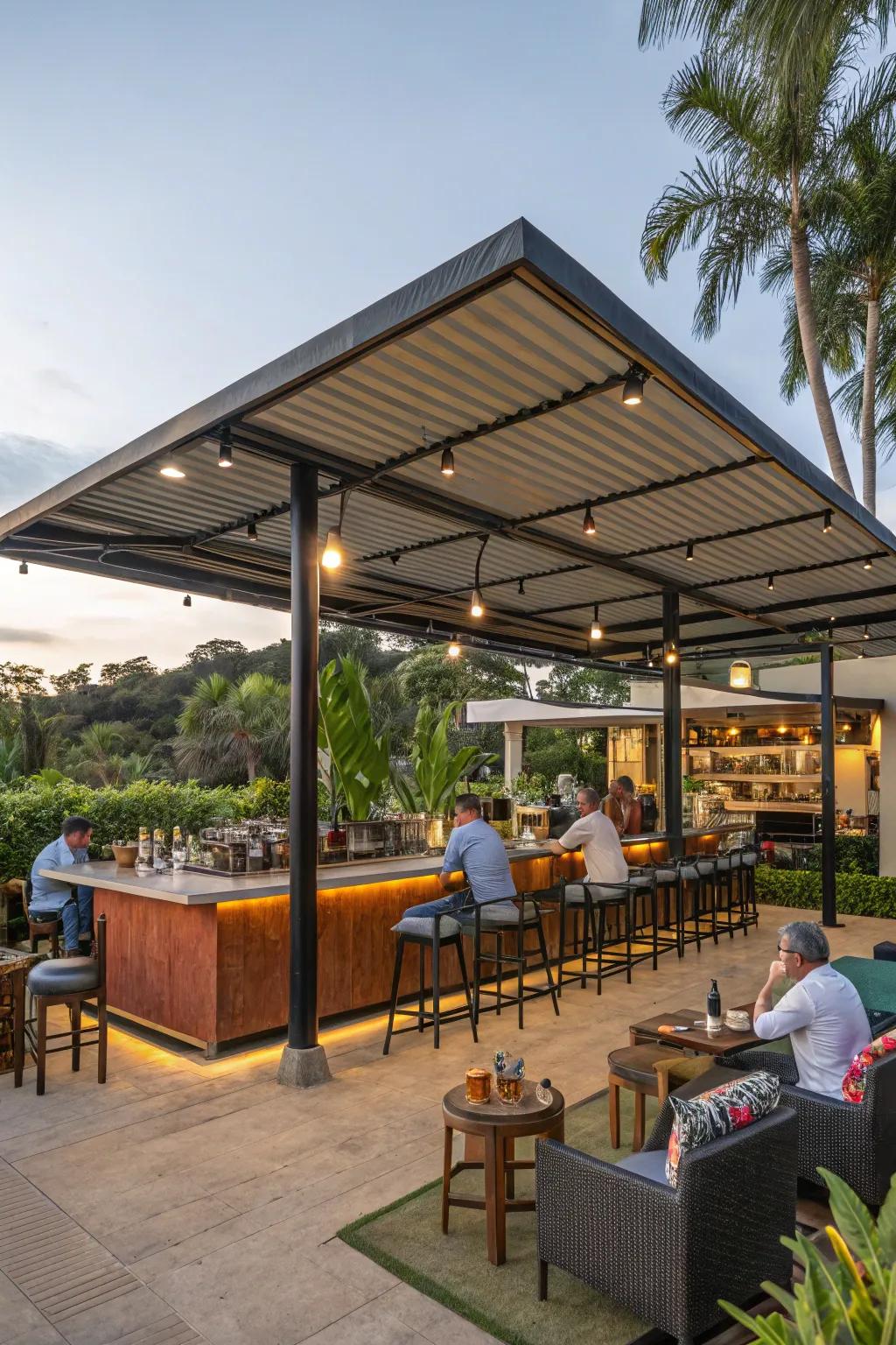 A sheltered bar area for all-weather enjoyment.