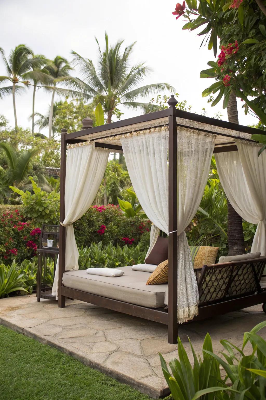 Outdoor beds provide a lavish escape right in your backyard.