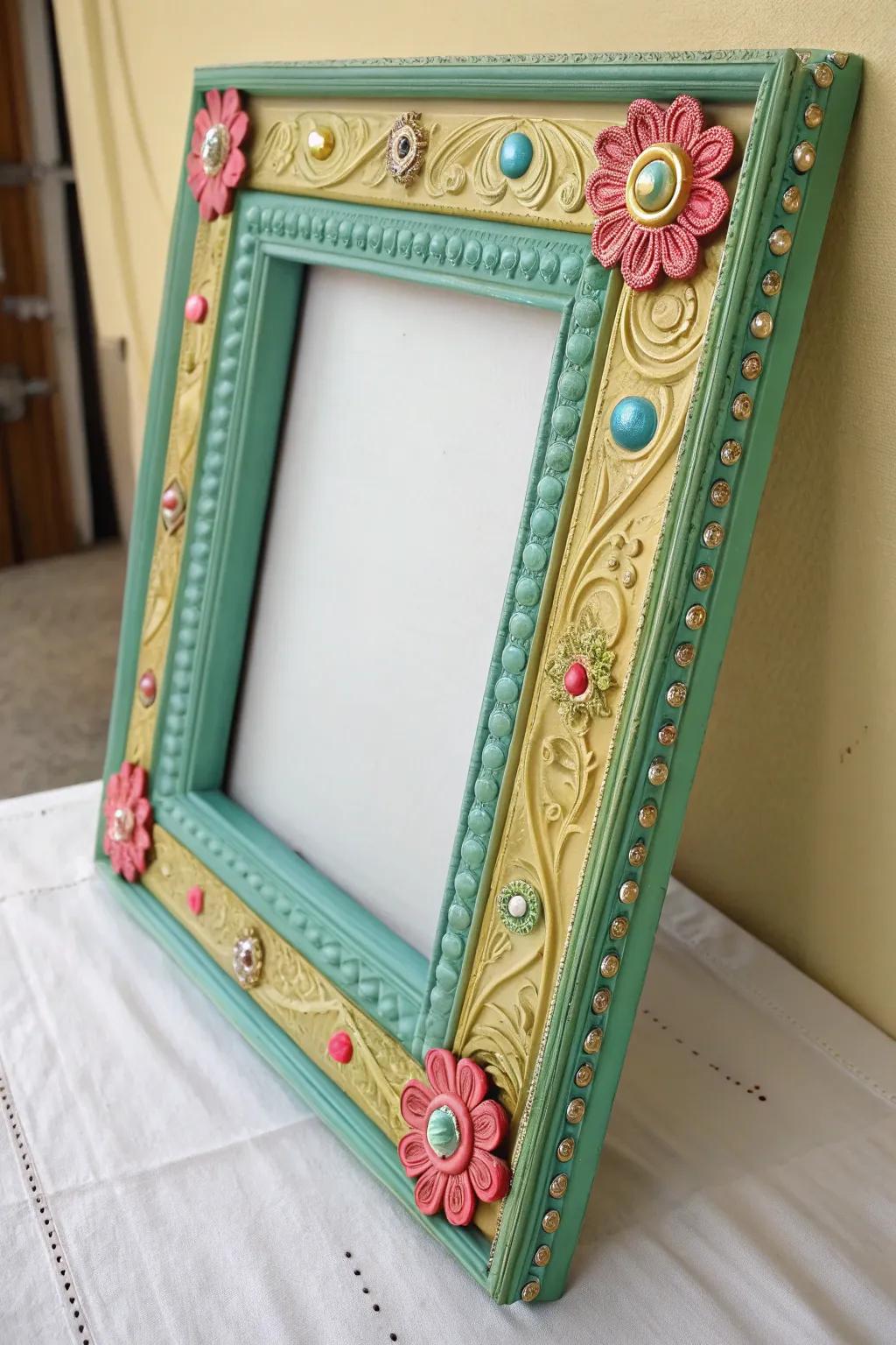 A repurposed frame exuding a revitalized and stylish charm.