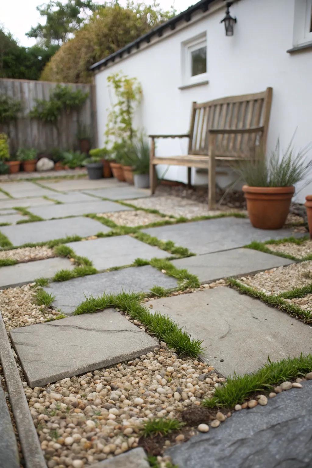 A flagstone patio showcasing an artistic and enduring design.