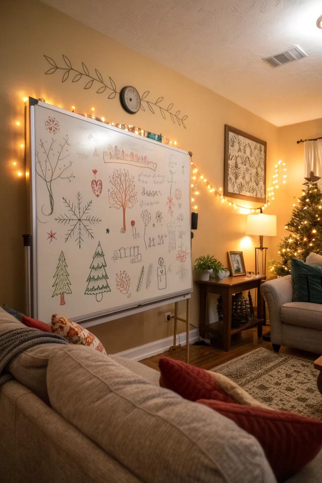 Celebrate the seasons with themed whiteboard decorations.