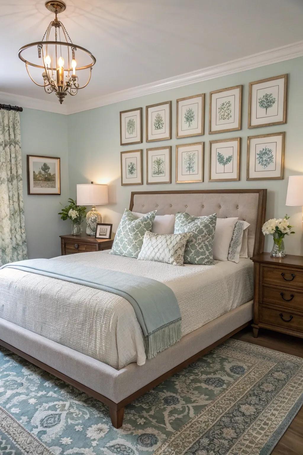 Harmonious décor unifies the room beautifully.