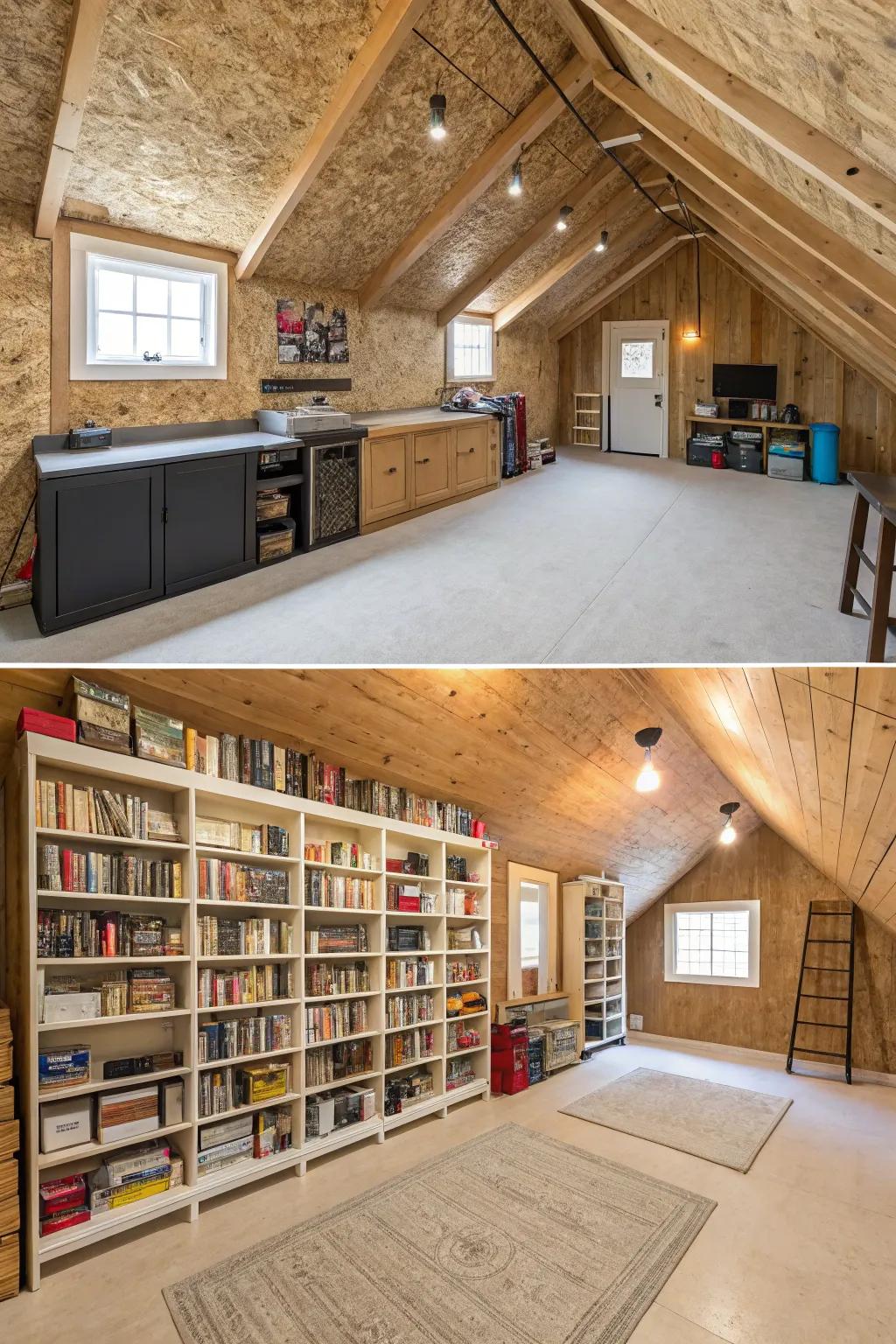 Plywood ceilings demonstrating their adaptability throughout various home areas.