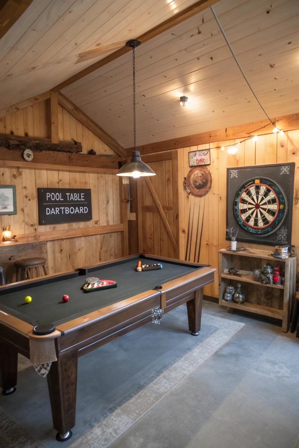 A game zone adds excitement and fun to your man cave.