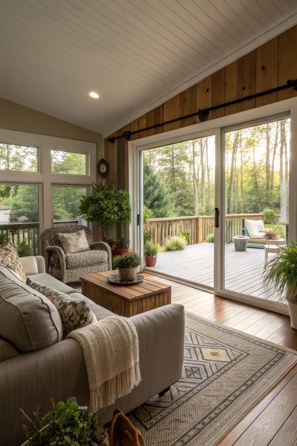 Merging indoor and outdoor spaces.