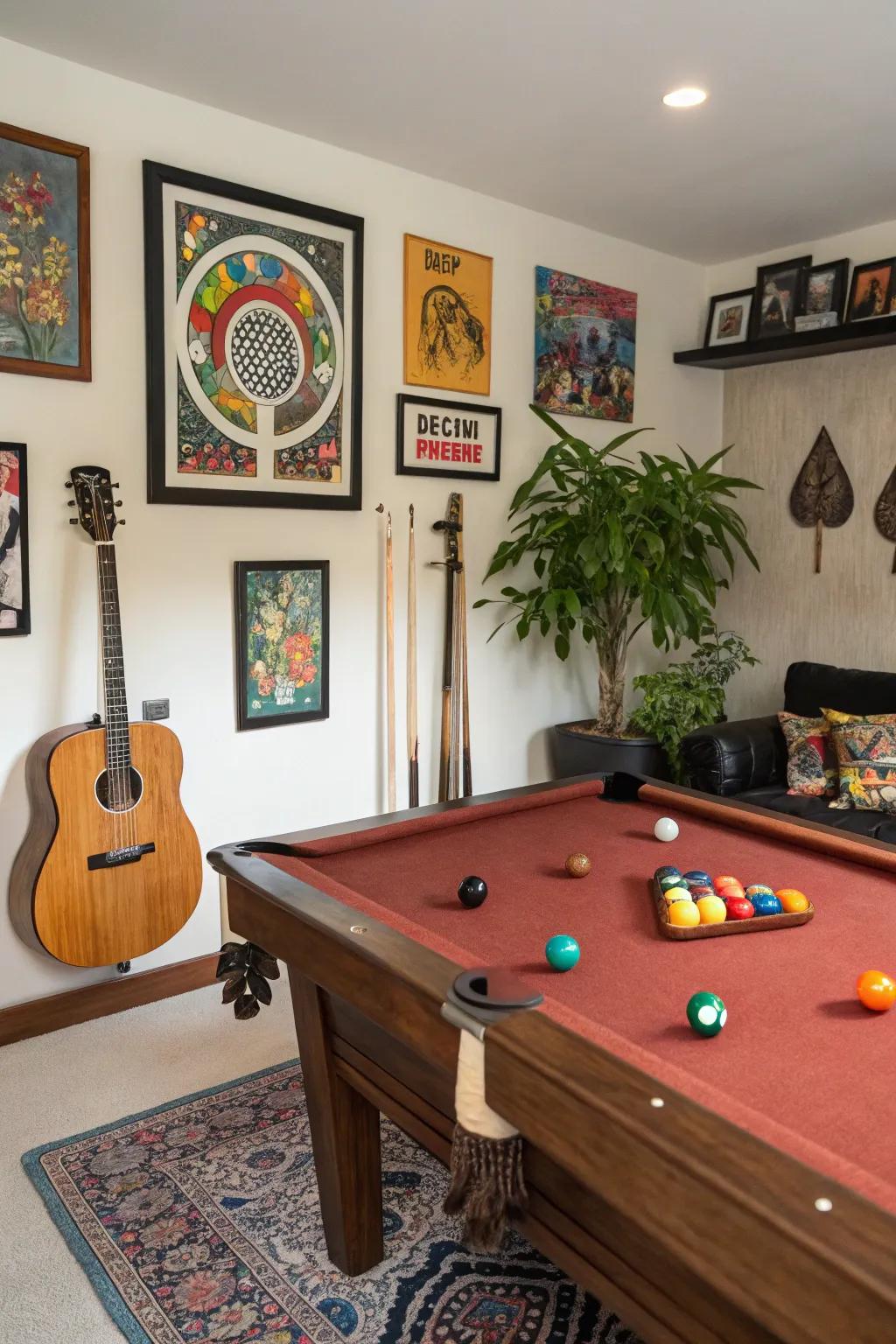 Make your pool table room show off your style with personal items.