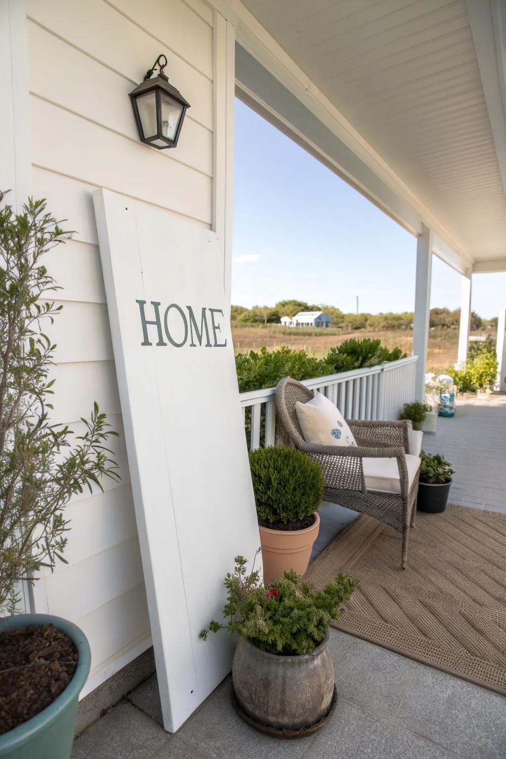 Less is more with a minimalist porch sign.