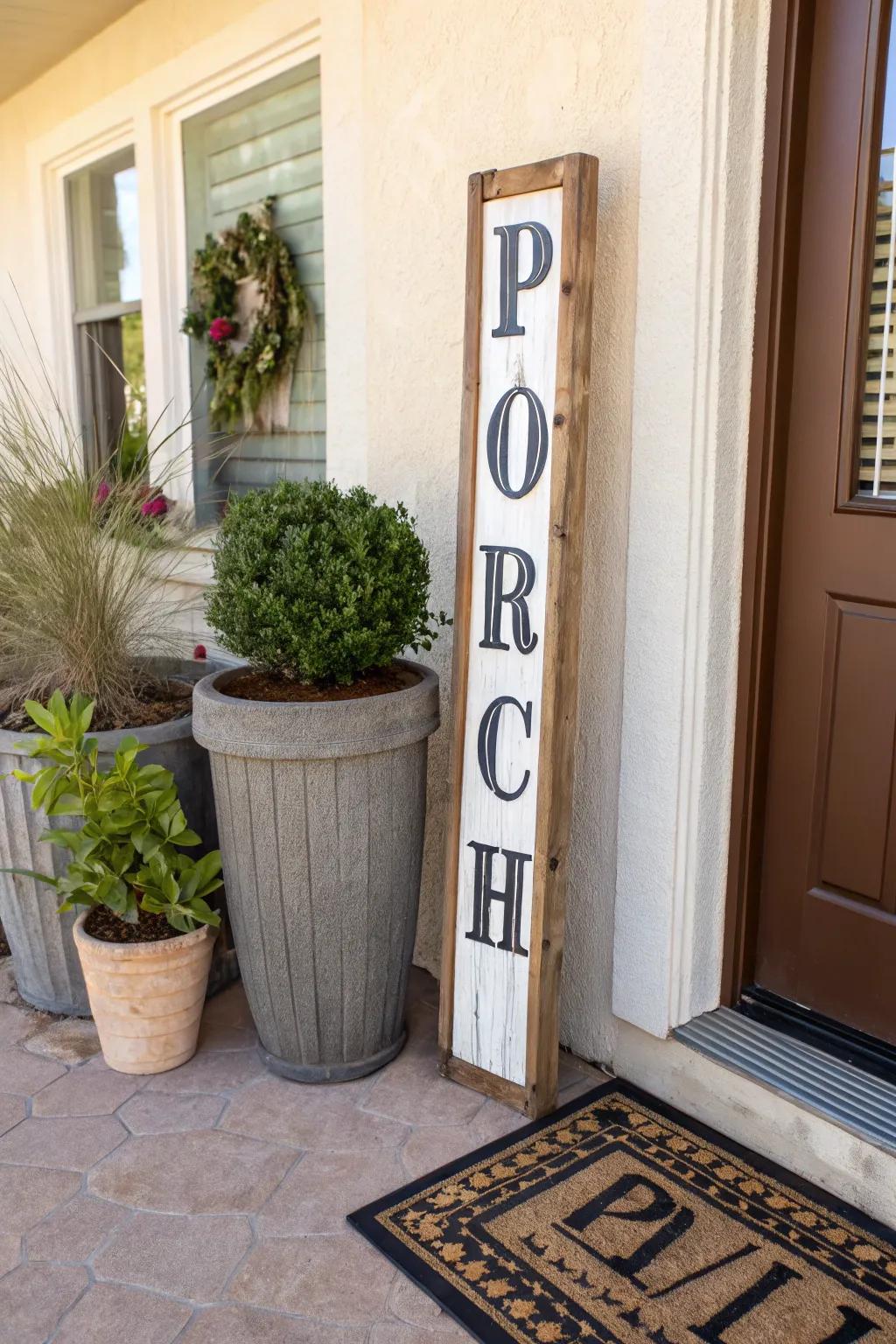 A vertical sign that maximizes space while enhancing appeal.