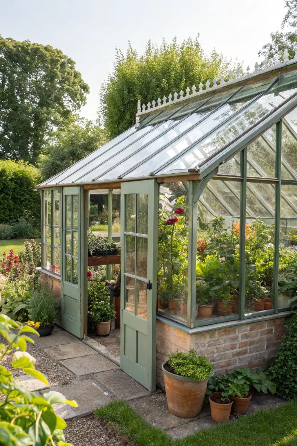 A potting shed with a greenhouse ambiance.