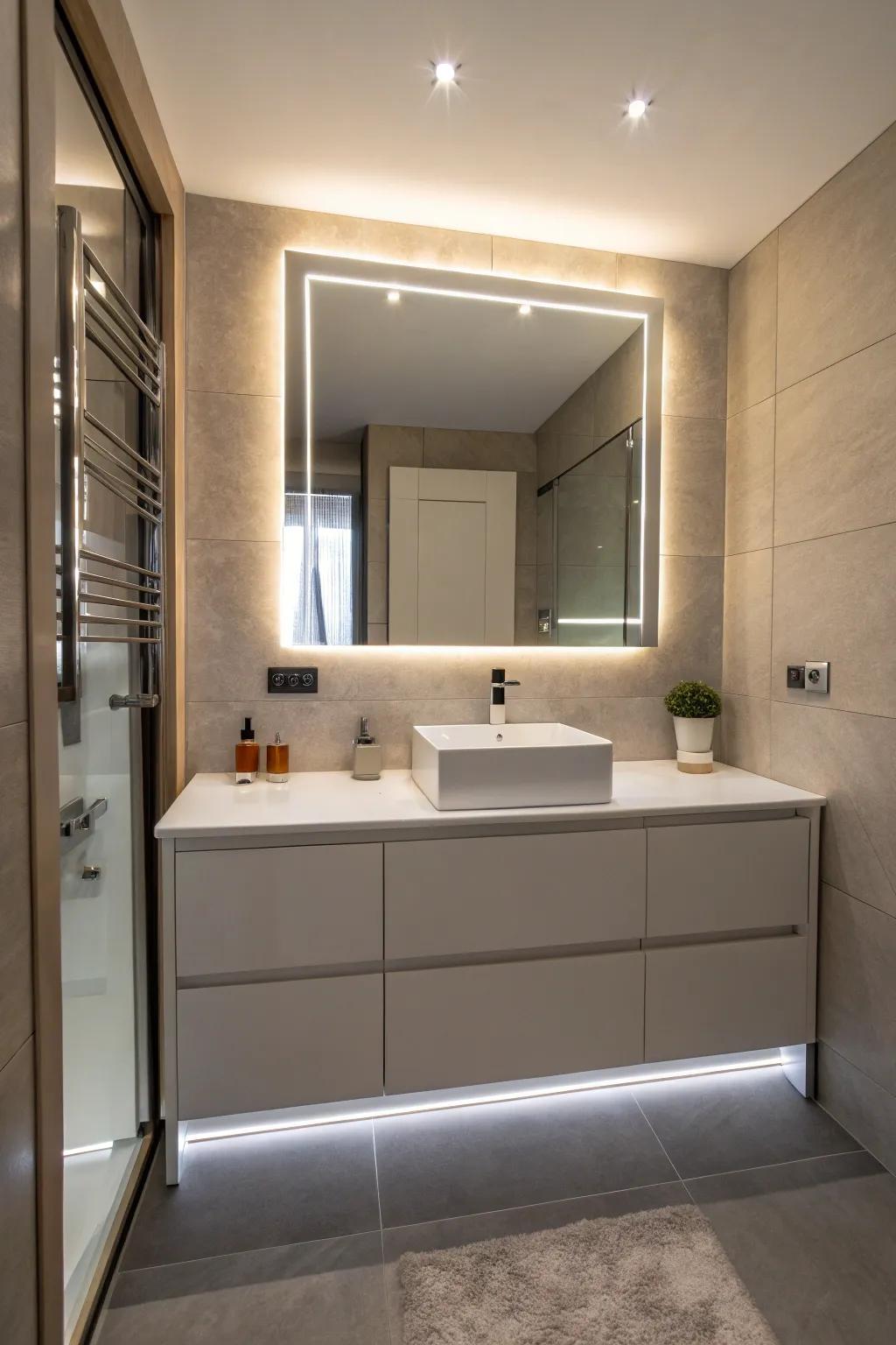 LED strip lighting injects a streamlined and current element.