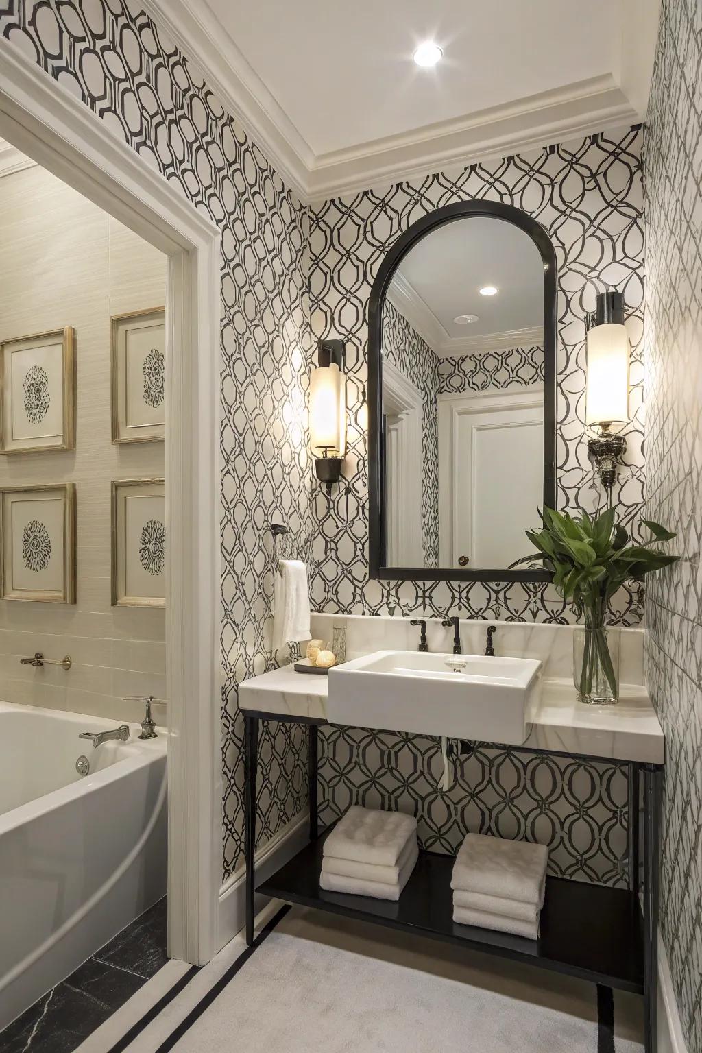Elegant Single Tone designs create a luxurious and timeless guest bathroom.