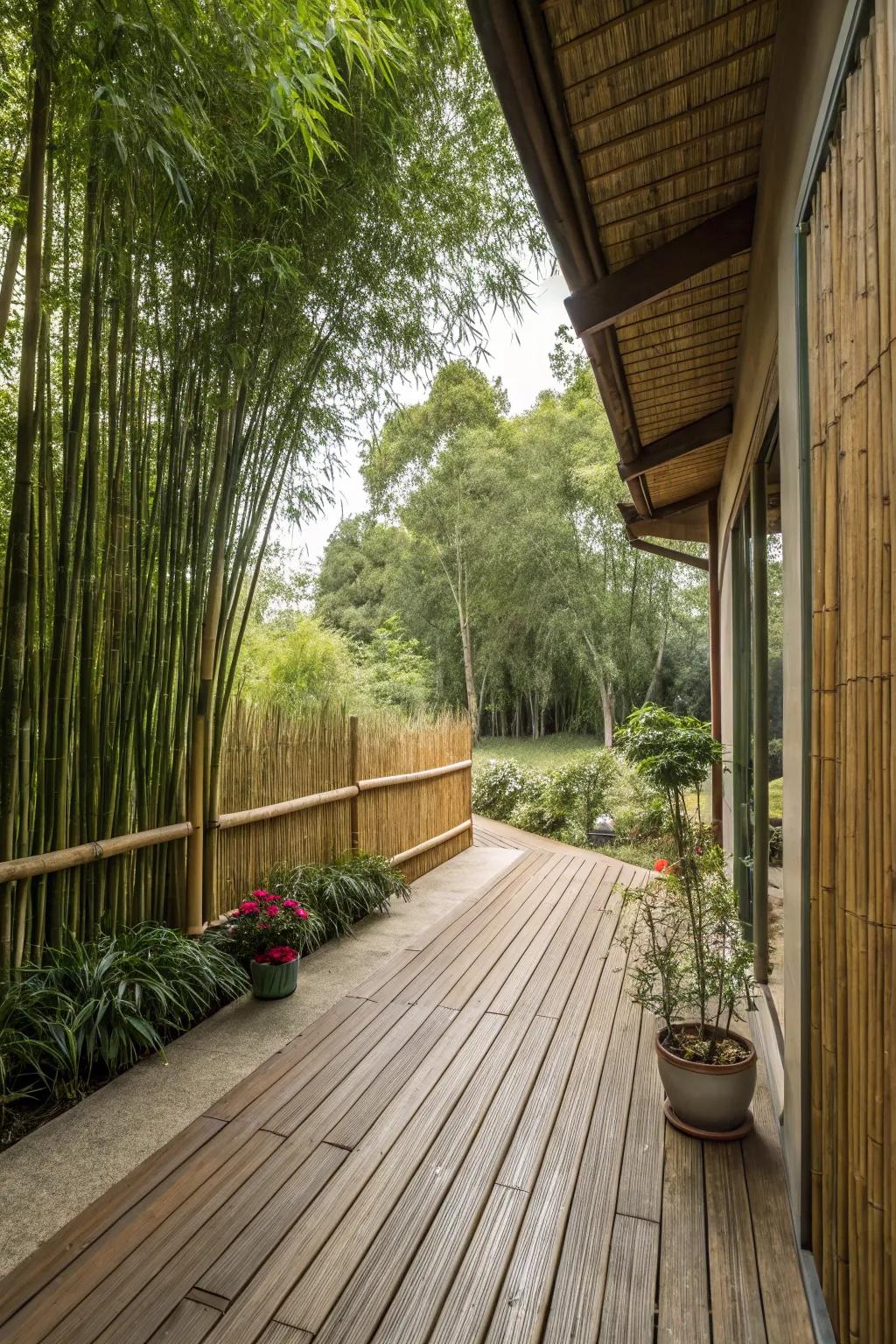 Bamboo fencing delivers an organic and tropical solitude solution.