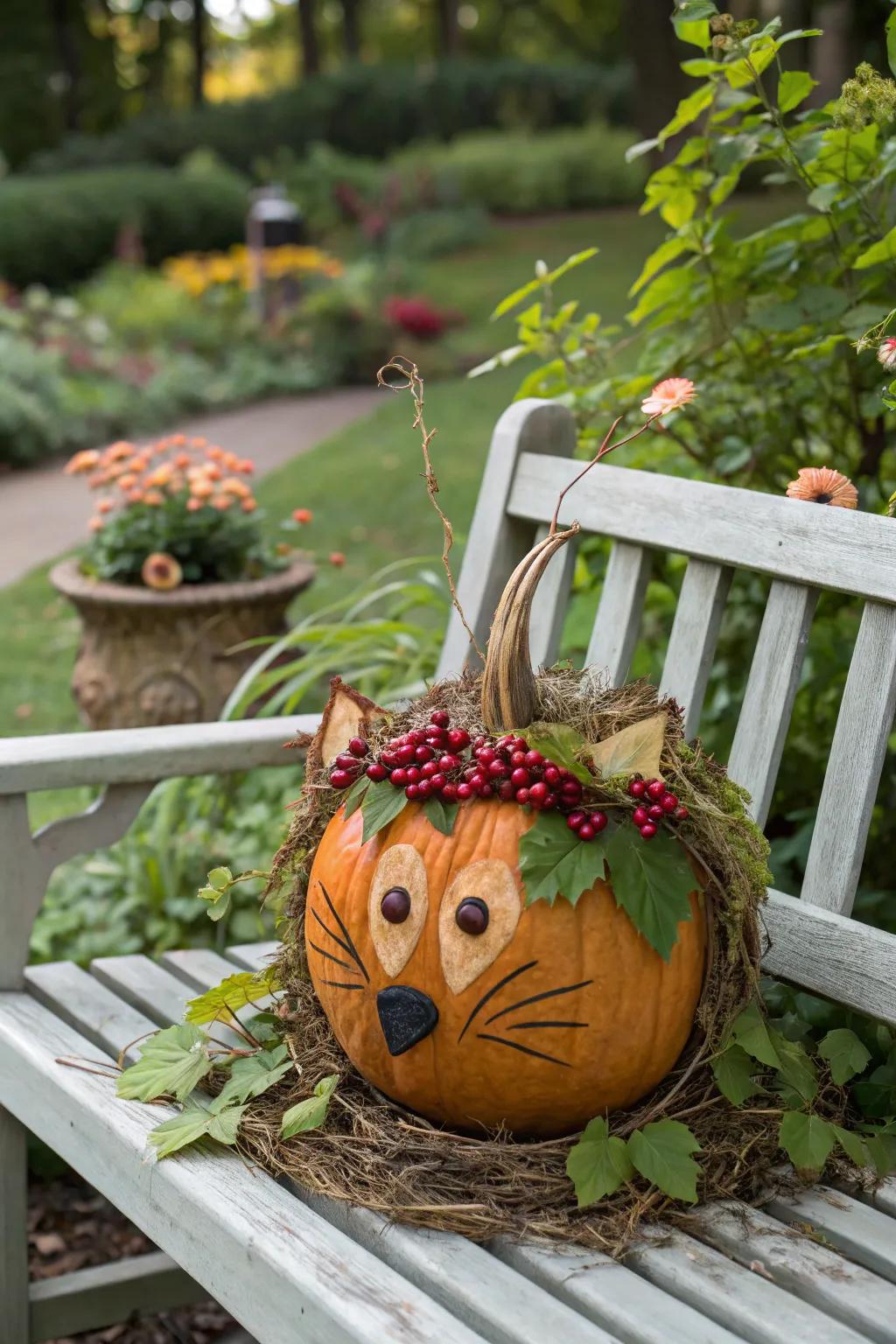 Nature-inspired pumpkins bring the outdoors inside.