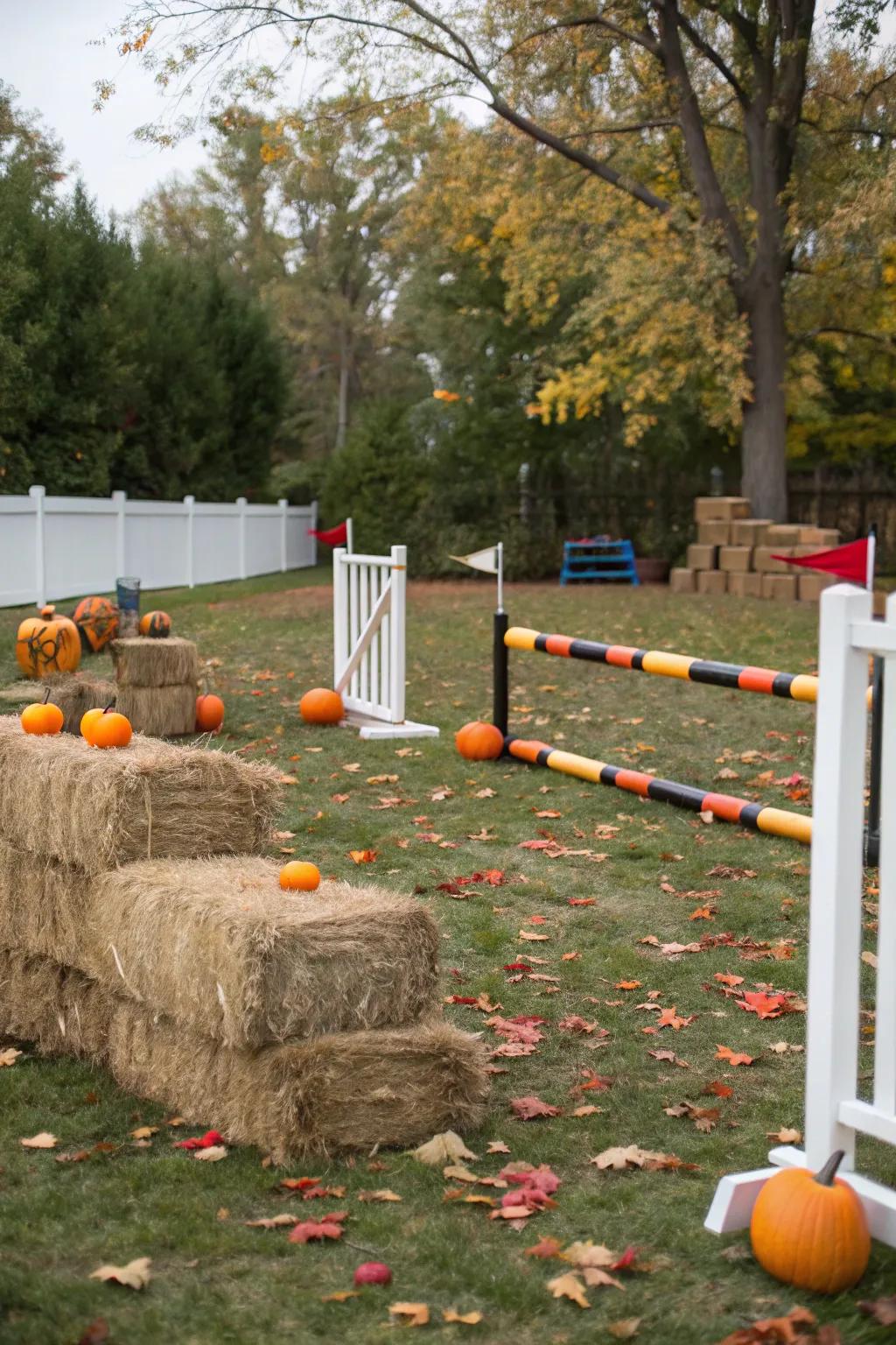 Challenge your visitors using a pumpkin patch challenge track.