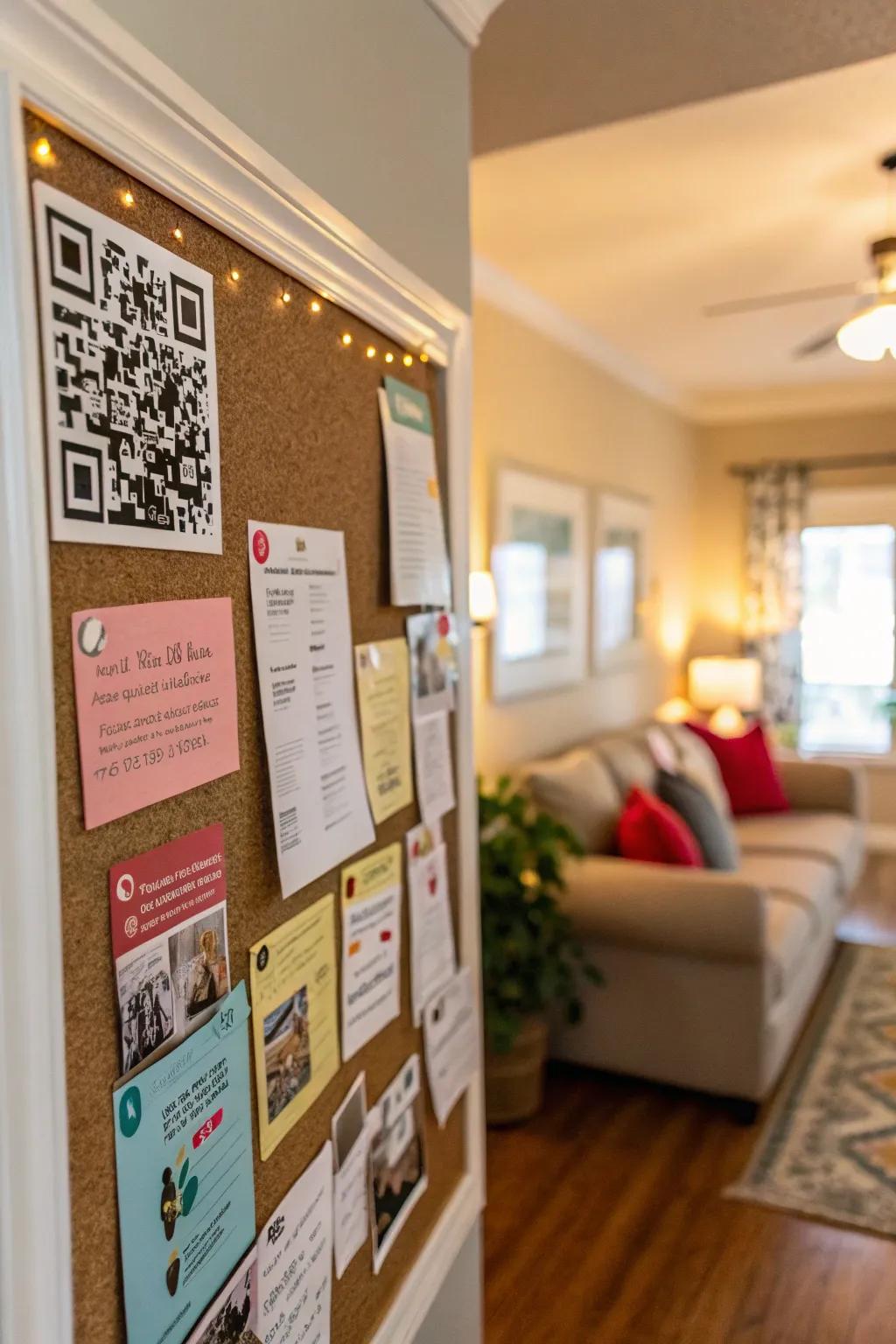 A tech-oriented bulletin board with links to social media.